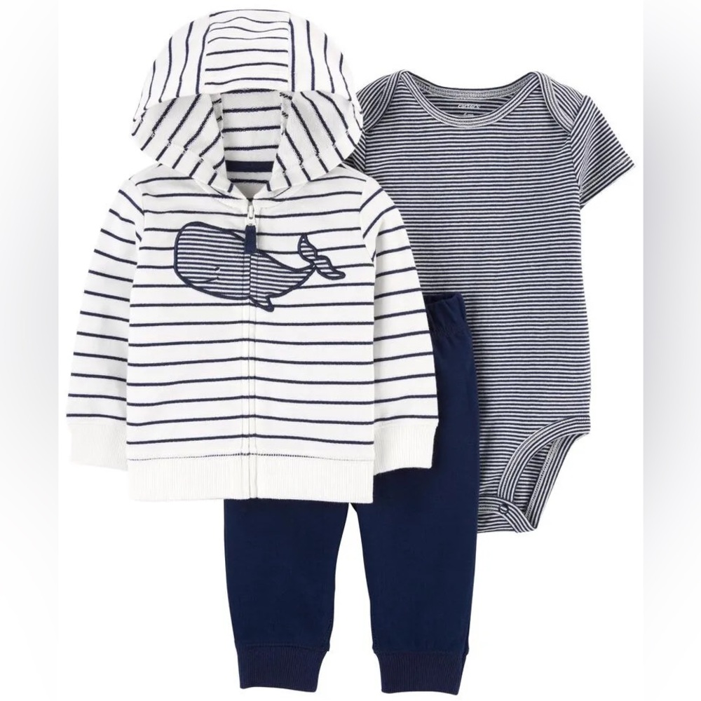 NWT Carter’s 3-Piece Whale Jacket Set Sz- 9 months
